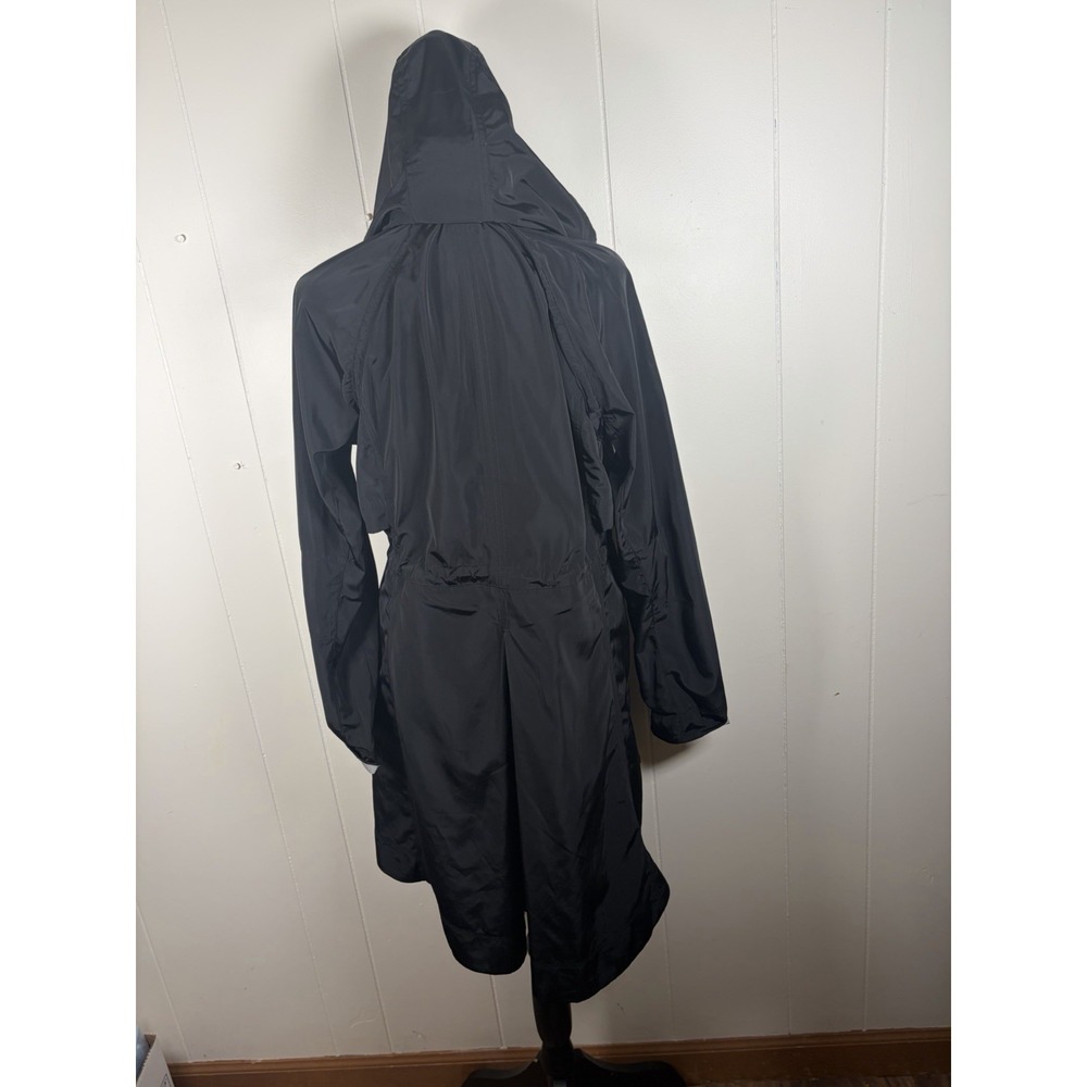 Athleta Jacket Womens S Black Drip Drop Hooded Full Zip Drawstring Rain Coat - Picture 3 of 12
